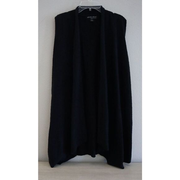Barefoot Dreams A280199 Womens Sz M Black CozyChic Lite Drape Front Calypso Vest - Picture 1 of 5